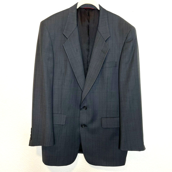 Hart Schaffner and Marx ZCMI Mens Sports Coat 40R Wool Gray Plaid - Picture 1 of 8